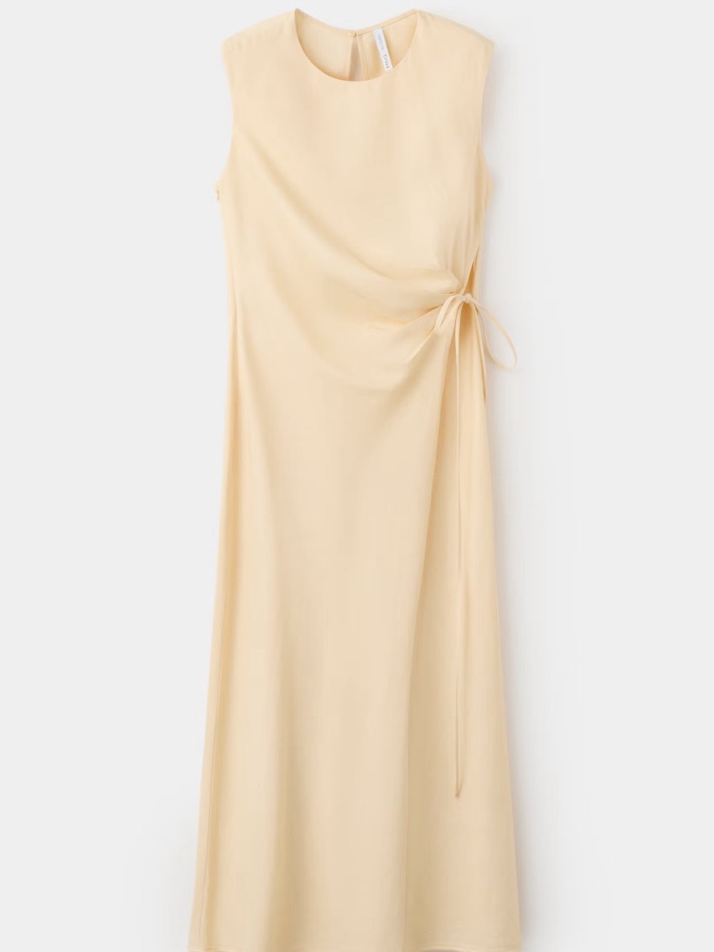 MANGO Linen Wrap Dress Yellow